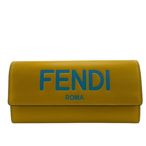FENDI 8M0251 Continental FF Embossed Long Wallet, Yellow - Picture 1 of 10